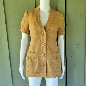 TABITHA Anthropologie Grandpa Cardi Tweed Jacket Blazer 4
